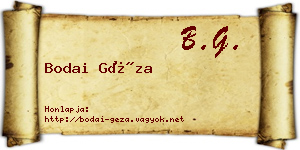 Bodai Géza névjegykártya